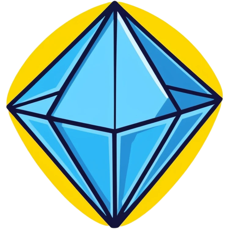 shiny blue diamond broken in half exposing crystal structure inside emoji
