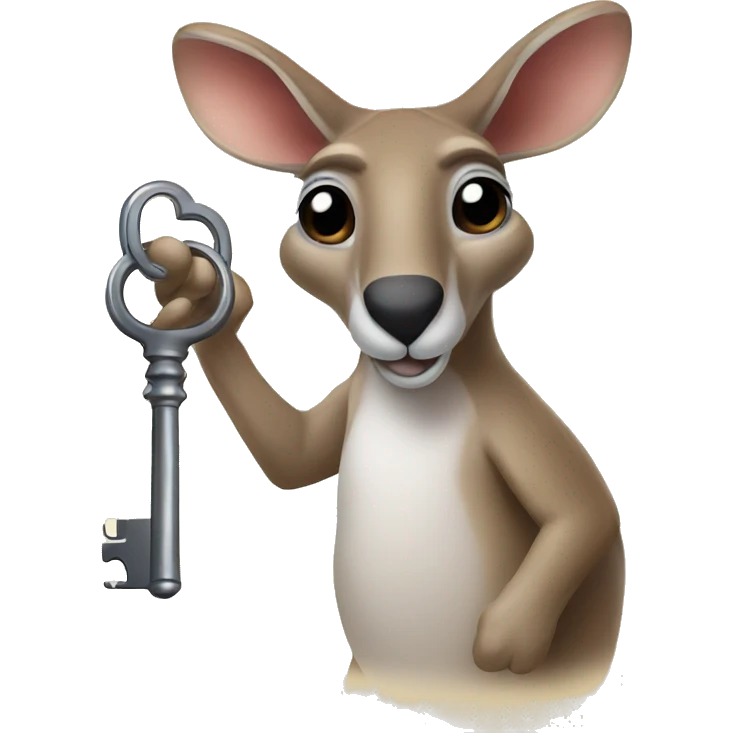 kangaroo with key emoji