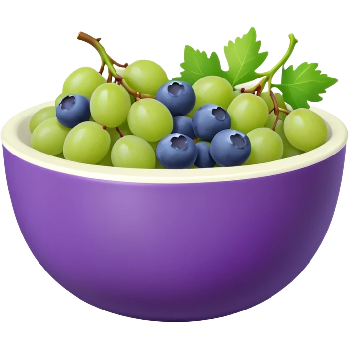 yoghurt bowl with grapes and blueberries emoji