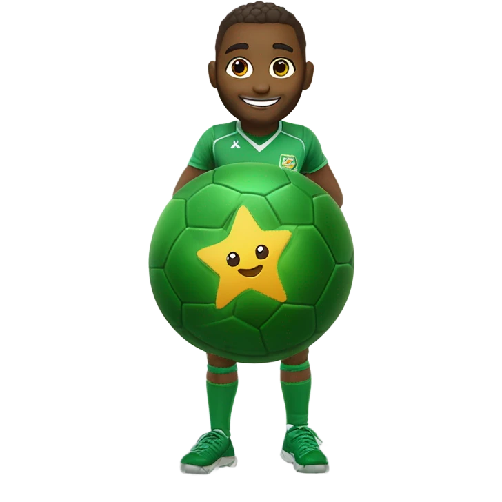 Tartá, a tartaruga verde, Com um uniforme esportivo e uma estrela no peito, carrega bolas e medalhas na mochilinha. Seu sorriso acolhedor une todas as idades. Nos momentos de festa, um salto mágico inspira superação. emoji