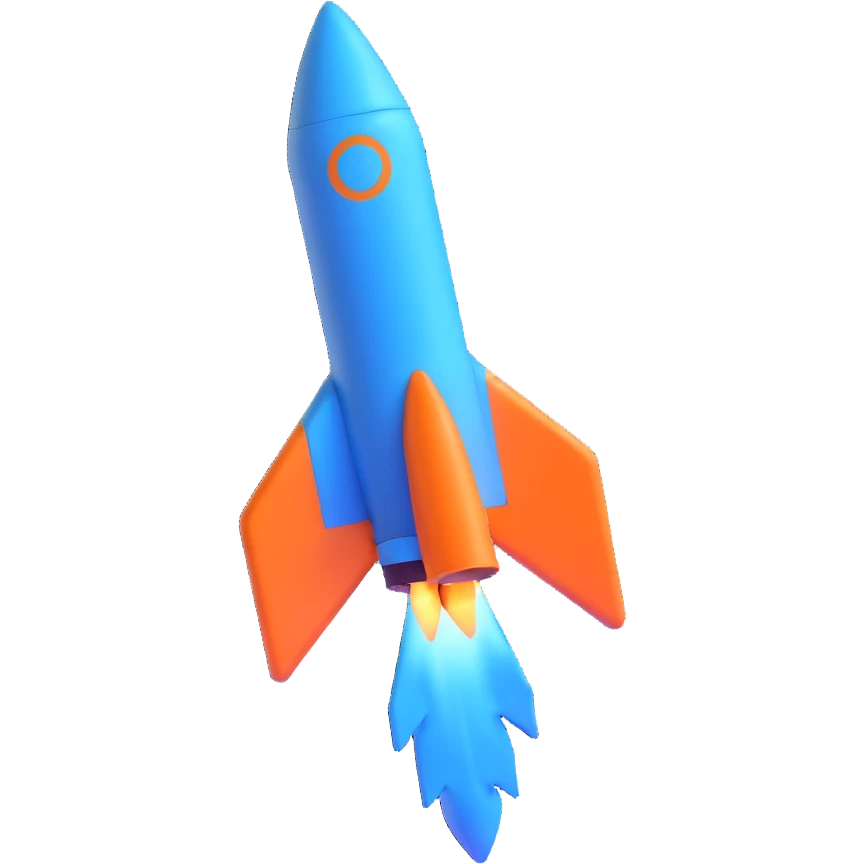 blue rocket emoji