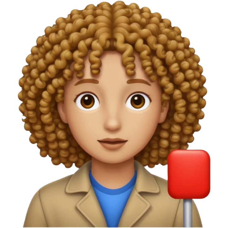 curly haired solo portrait emoji