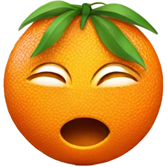 Orange with eye lashes emoji