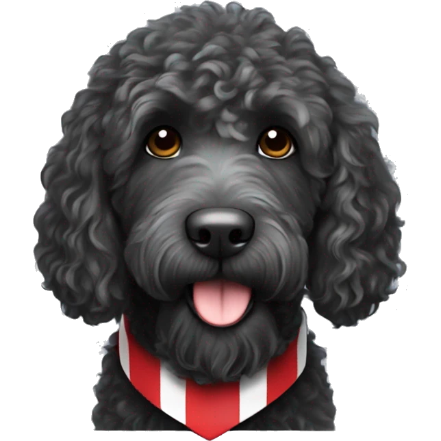atletico de Madrid black labradoodle fan emoji