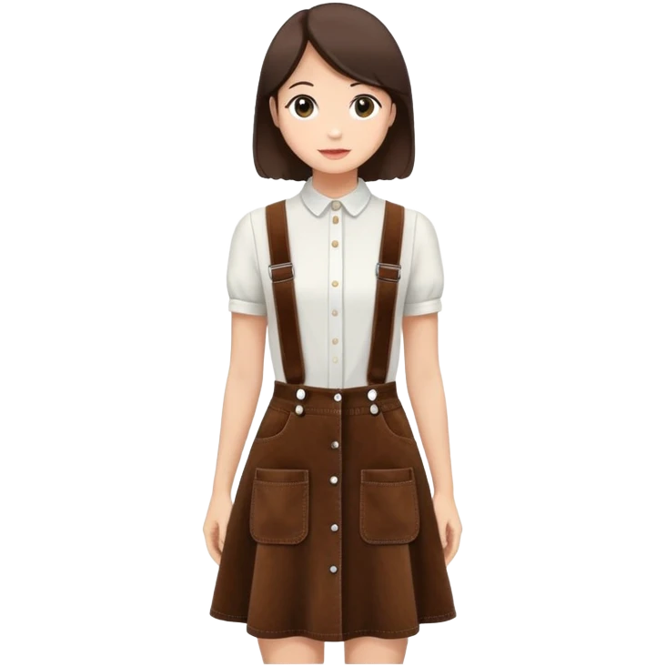 dark brown suspender skirt emoji