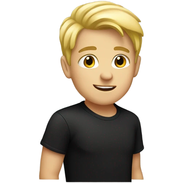 blonde boy in black shirt emoji