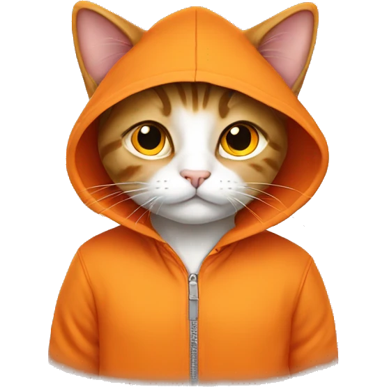 cat orange with hoodie  emoji