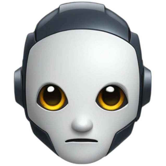 cute obsidian robot face white eyes emoji