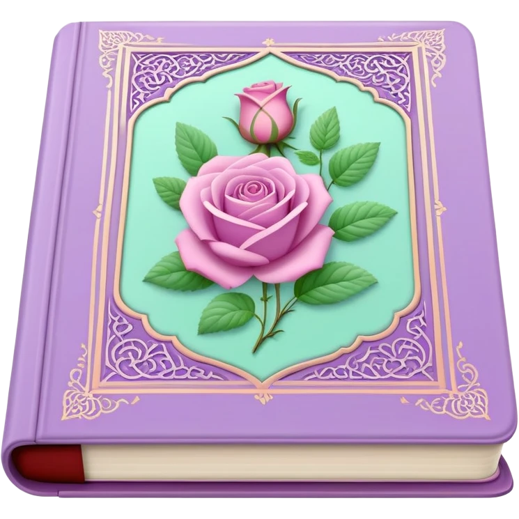 Light purple mint Quran with rose  emoji