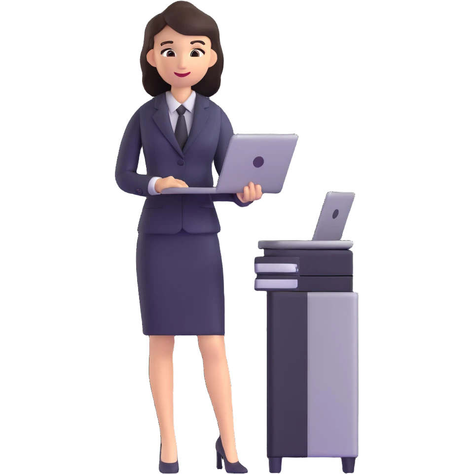 professional IT technician working with server emoji