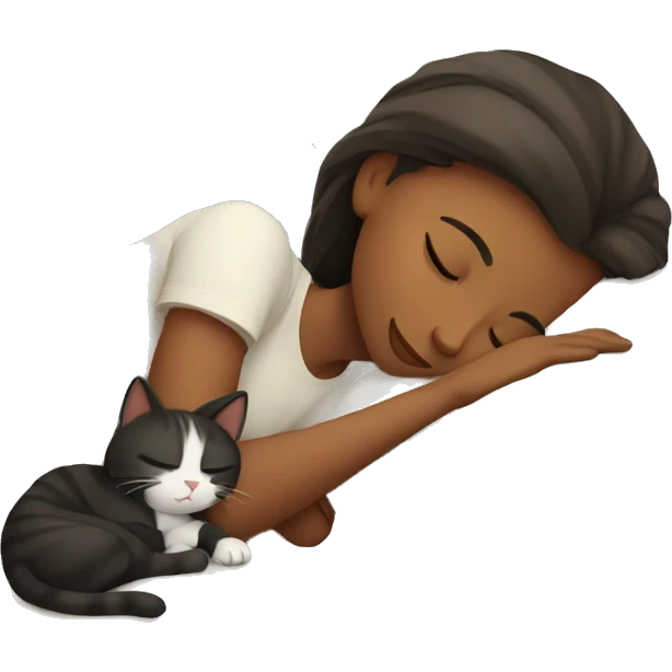 sleeping with cat emoji