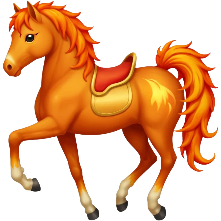 red fire horse with front leg upside  emoji
