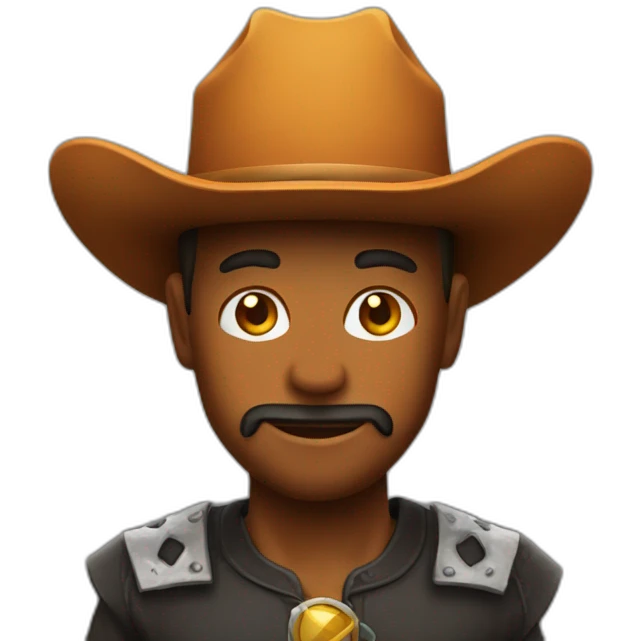 cowboy who is wearing a hat made out of fire emoji