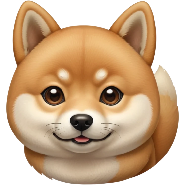 cute Shiba Inu dog with a playful, side-eye expression and a tilted head. The dog has light brown fur, big round eyes, and a soft smirk emoji