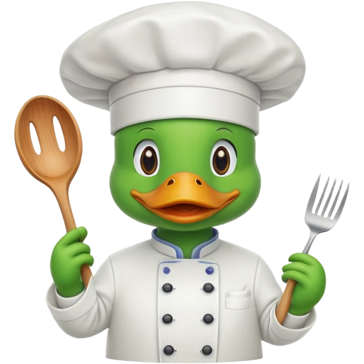 Green duck chef emoji