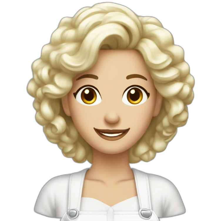 Coiffeuse femme blanche avec ciseaux souriante emoji