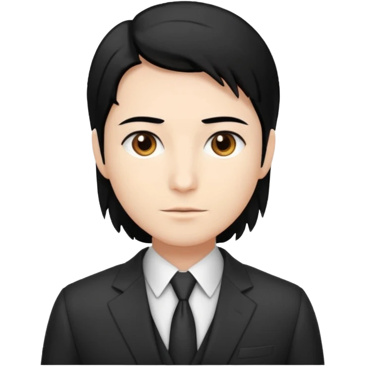 professional with white skin, straight hair black, brown eyes, emoji