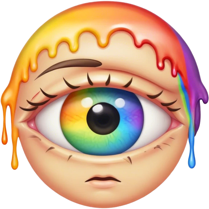weird melted rainbow eye emoji