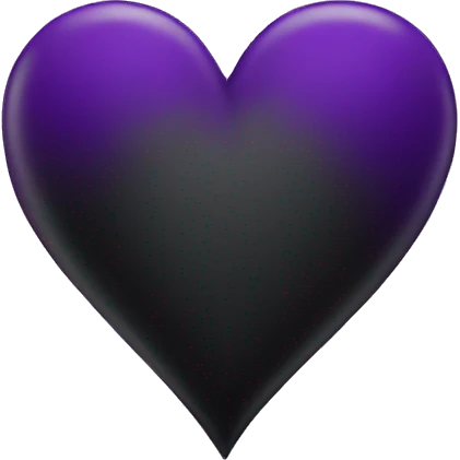 Black heart half purple heart emoji
