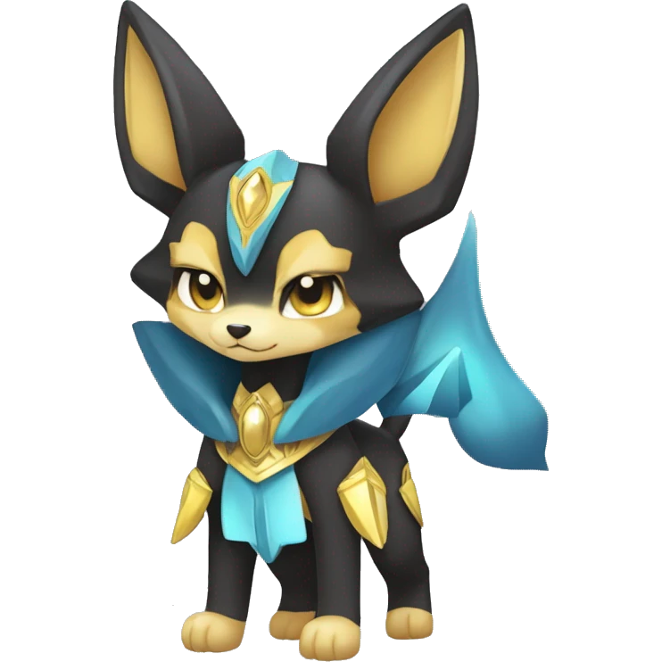 Shiny Sparkle Chibi Anubis-Umbreon-Lucario-Fakémon full body emoji