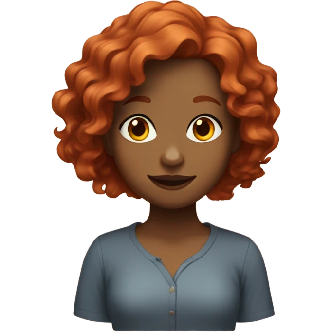 redhead girl with wavy hair emoji
