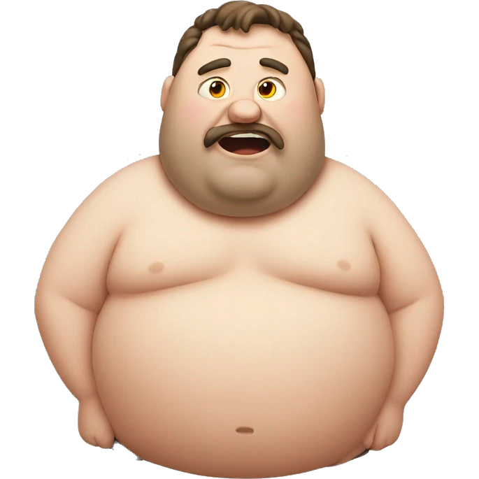 Fat man with cat emoji