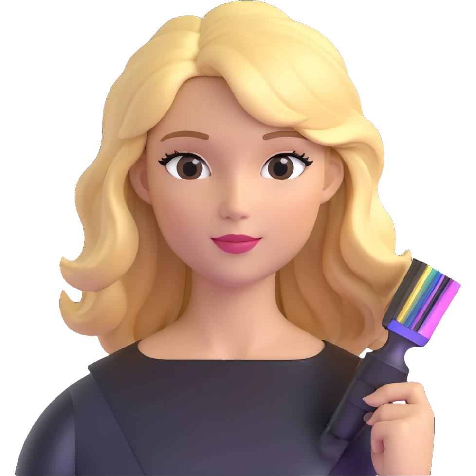 female at the hairdresser with foils and highlights in her blonde hair emoji