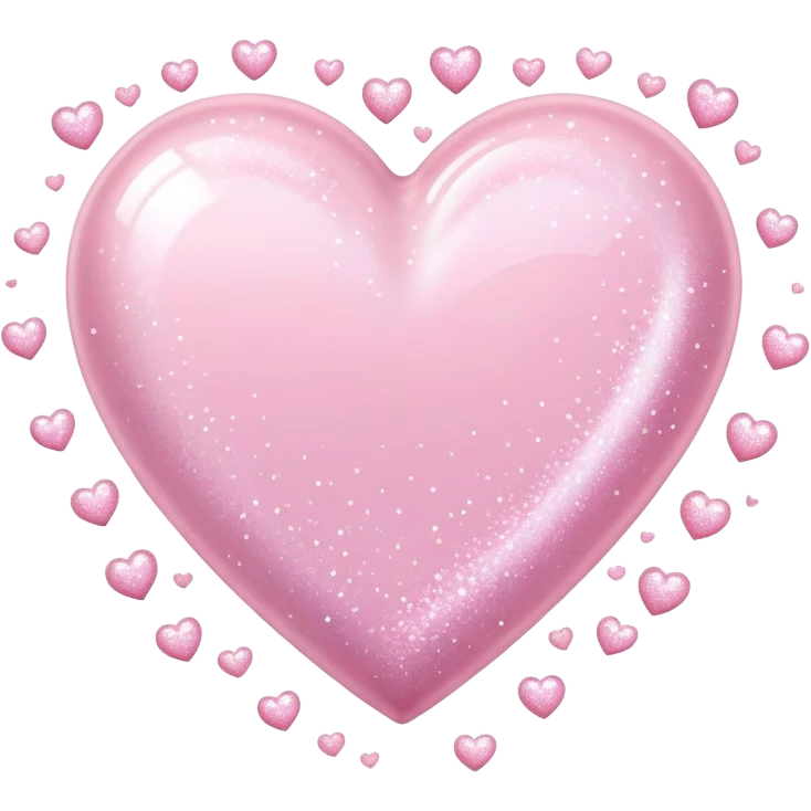 pastel pink heart and pastel pink sparkles emoji