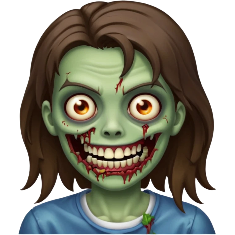 zombie with Brunette  hair and grillz  emoji