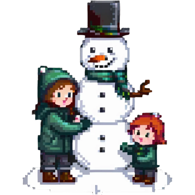 kids building a snowman emoji