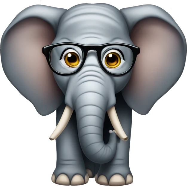 Elephant with glasses  emoji