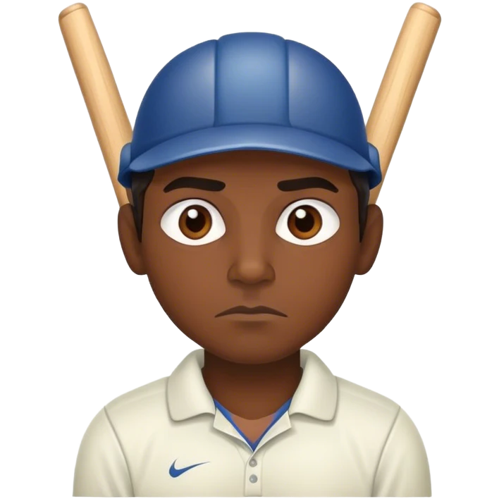 skeptical looking cricket playing  emoji
