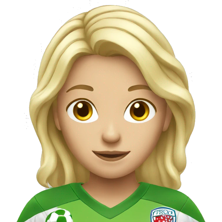 blond women with soccer  emoji