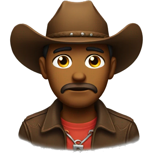 cowboy emoji looking sad emoji