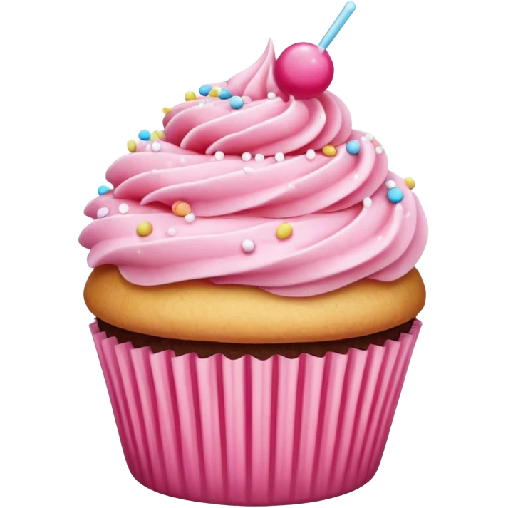 Cupcake with pink icing emoji