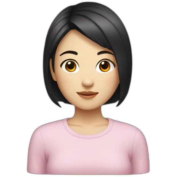 Asian girl with short dark hair emoji