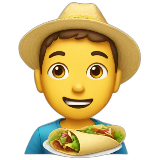 a kid eating a tacos emoji