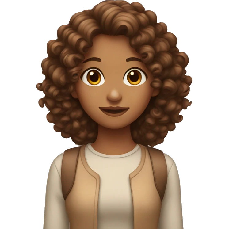 girl with curly brown hair emoji
