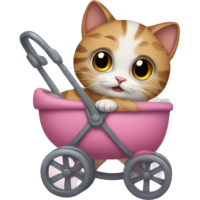 Cat in a stroller emoji