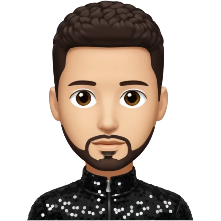 Jon B, White R&B Singer with light skin, dark brown hair, black sequin outfit emoji
