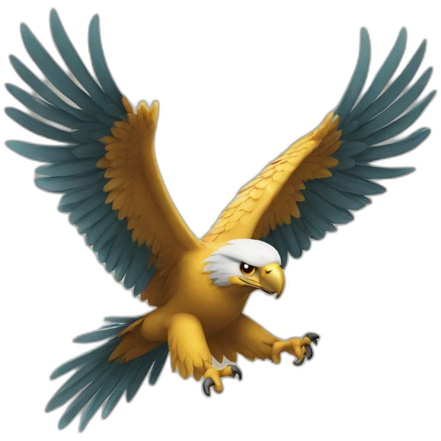 aguila con un rayo en la cara emoji