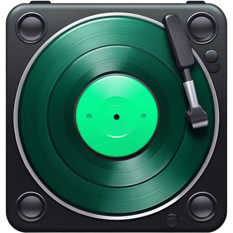 dark emerald vinyl record emoji