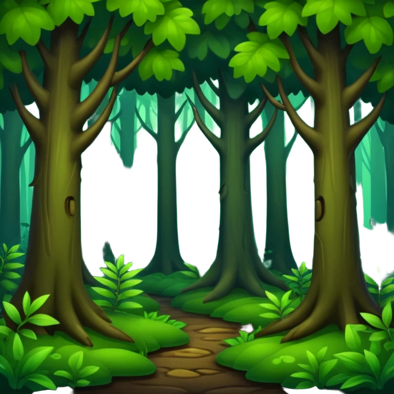 dark deep forest no background emoji