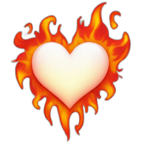  White heart on red flames. Take this as reference ❤️‍🔥 emoji