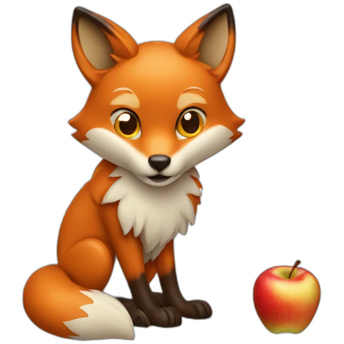Fox making an apple pie emoji