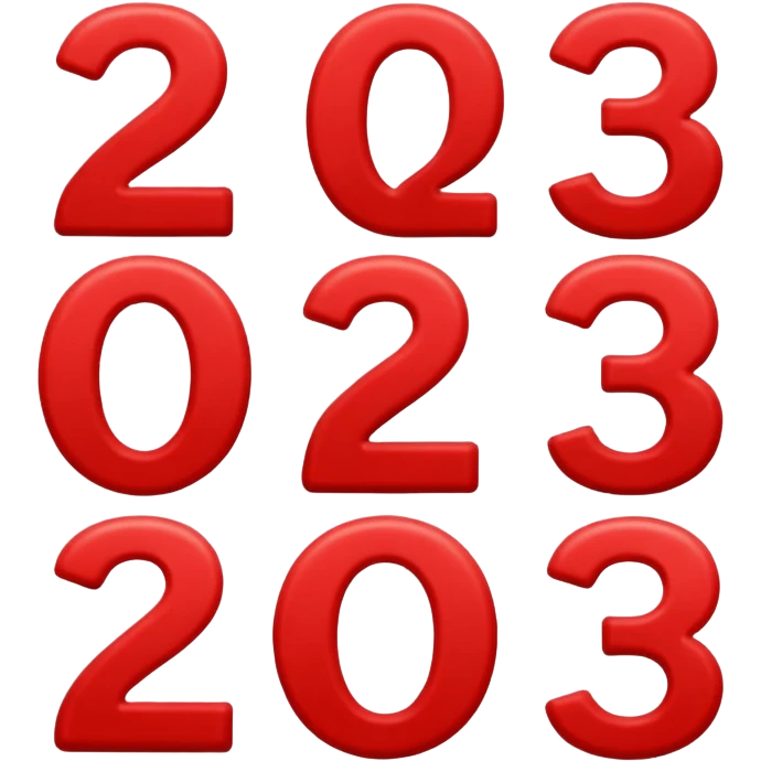 red numbers "2023" emoji