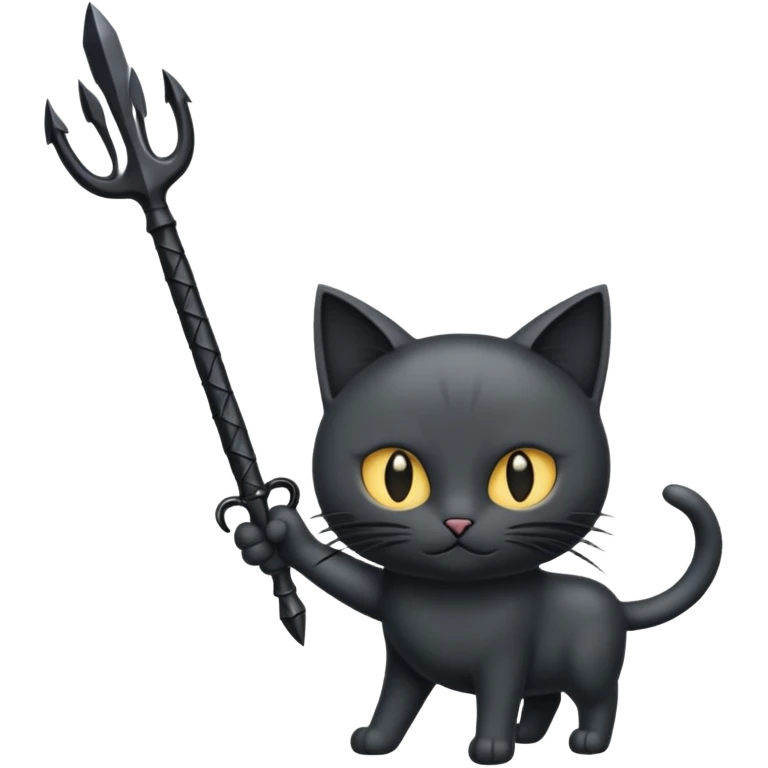 chat démoniaque qui tient un trident emoji