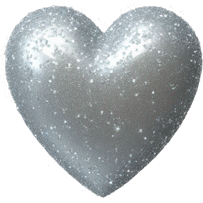3D sparkly silver heart emoji