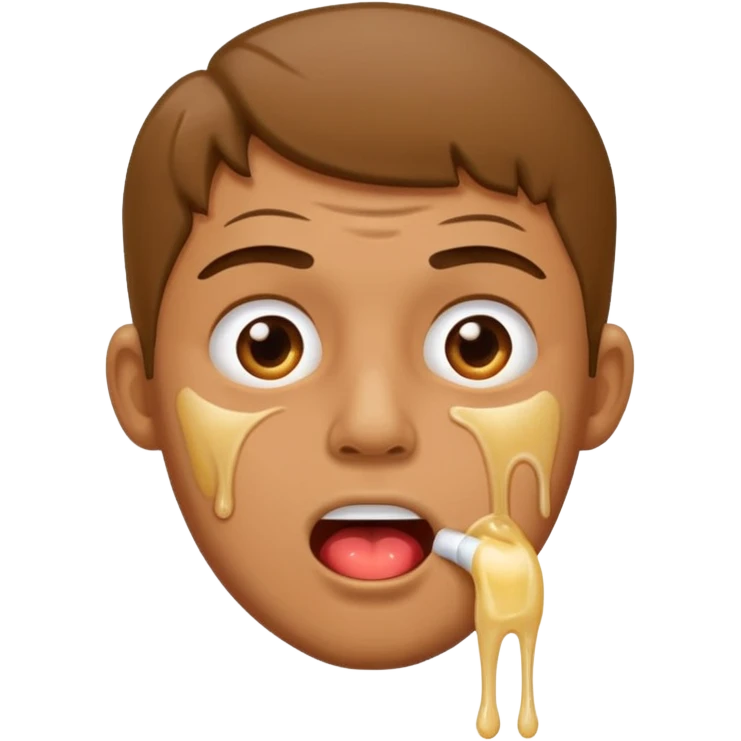 Man drooling out glue emoji