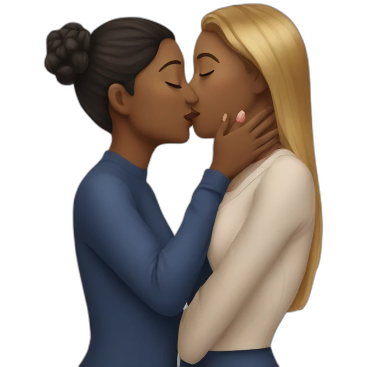 Woman kissing woman emoji